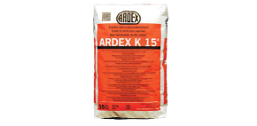 Bag of ARDEX K 15 self-leveling underlayment.