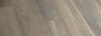Wood-look vinyl flooring in mixed gray and brown tones