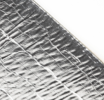 Close-up of reflective, metallic insulation material
