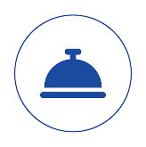 Blue service bell icon