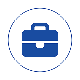 Blue briefcase icon