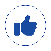 Blue thumbs-up icon