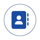 Blue contact book icon