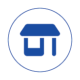 Blue storefront icon